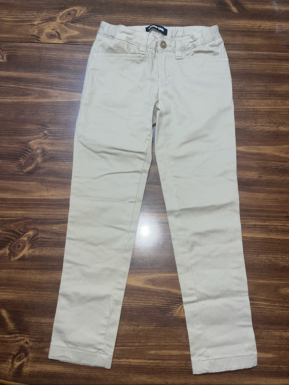 Lands' End Kids Khaki Straight-Leg Jeans size 7-8 years
